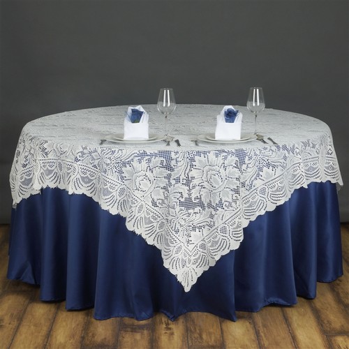 Ivory lace 72x72 table - lace,