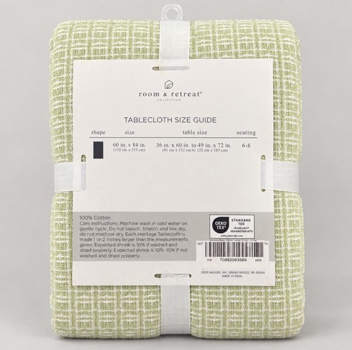 Green ivory cotton - ivory, tablecloth
